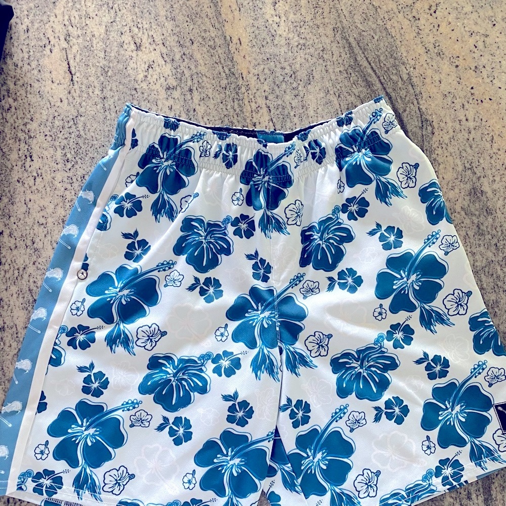 Floral Kids Shorts in Blue and White